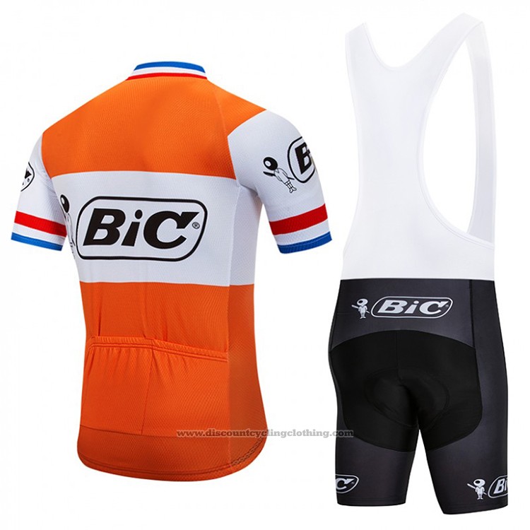 2018 Cycling Jersey Bic Champion Netherlands Orange Short Sleeve and Bib Short
